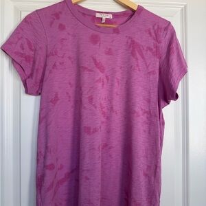 rag & bone Magenta Tie-Dye Short Sleeve Tee